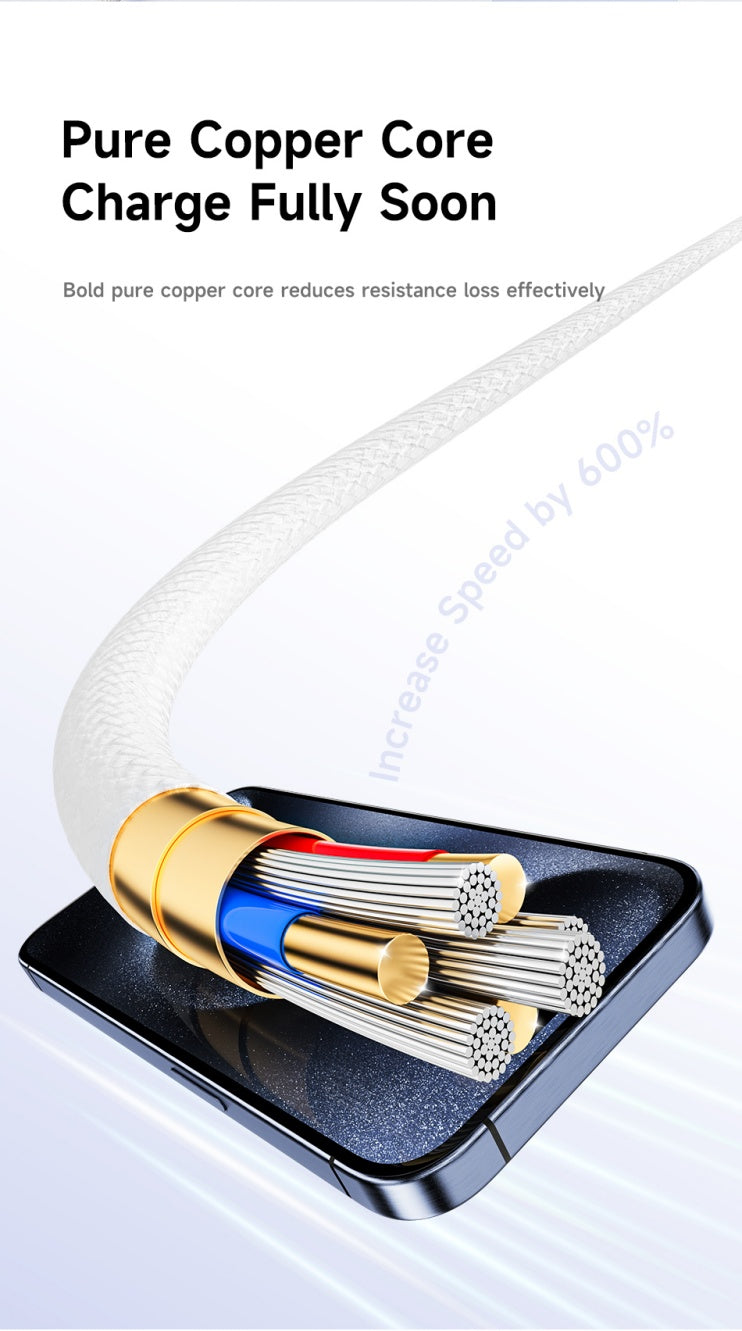 AWEI TYPE-C To TYPE-C Braided Rope 60W Fast Charging Cable 2m