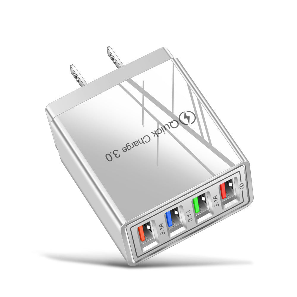 Quick Charge 3.0 USB Wall Charger – 4-Port Fast Charging Adapter for Mobile Phones & Tablets