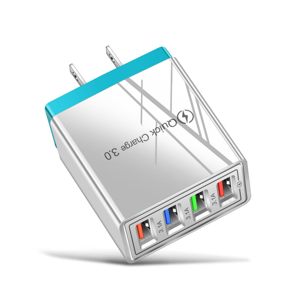 Quick Charge 3.0 USB Wall Charger – 4-Port Fast Charging Adapter for Mobile Phones & Tablets