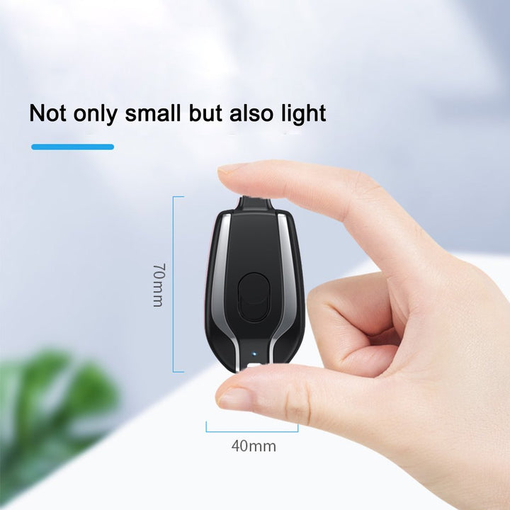 Ultra-Compact 1500mAh Portable Power Bank – Keychain Emergency Charger with Type-C Fast Charging