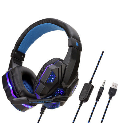 Wired Gaming Headset with Mic & RGB Light – 3.5mm + USB for PC, PS4, Laptop