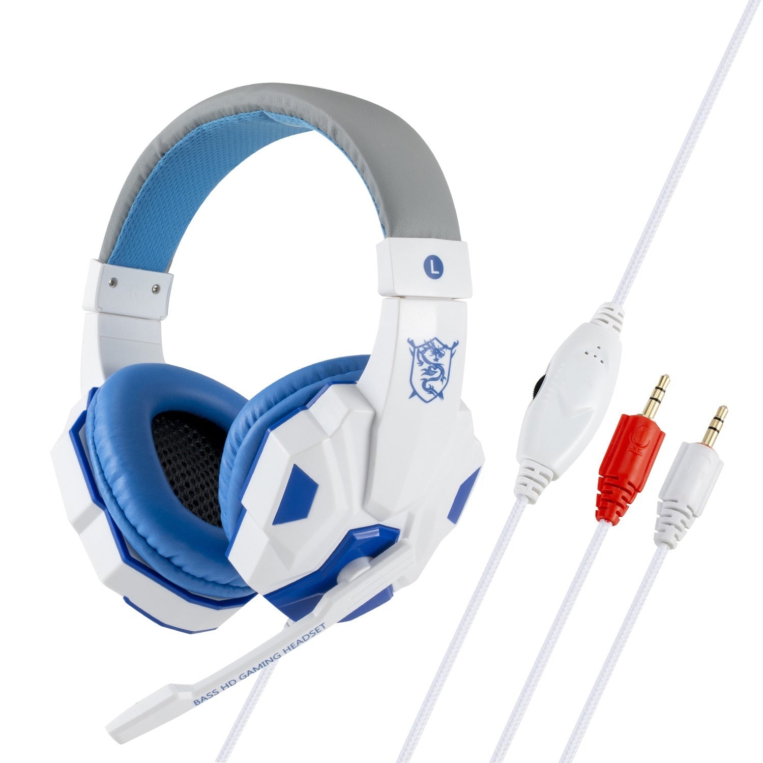 Wired Gaming Headset with Mic & RGB Light – 3.5mm + USB for PC, PS4, Laptop