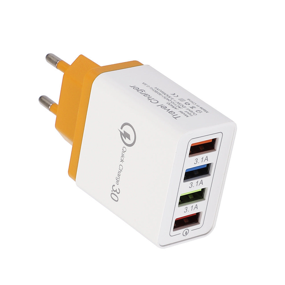 Quick Charge 3.0 USB Wall Charger – 4-Port Fast Charging Adapter for Mobile Phones & Tablets