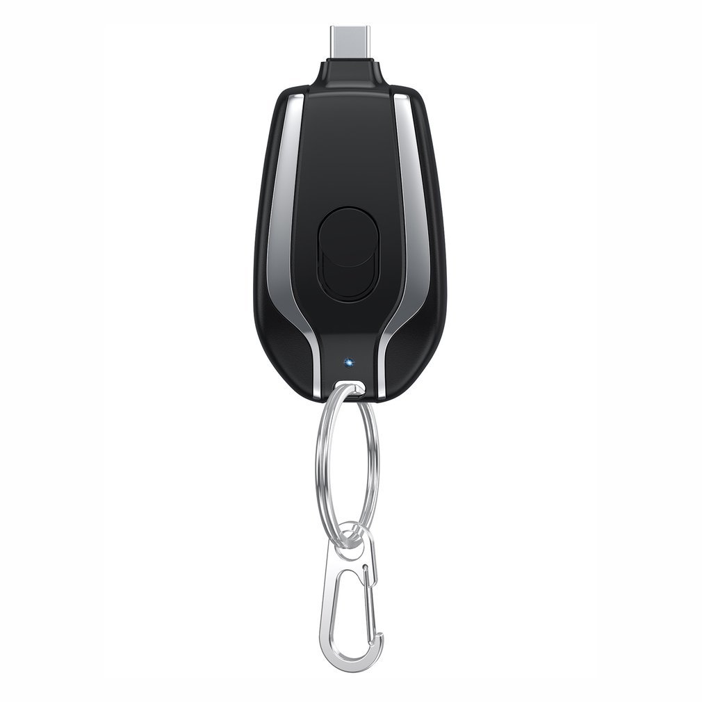 Ultra-Compact 1500mAh Portable Power Bank – Keychain Emergency Charger with Type-C Fast Charging