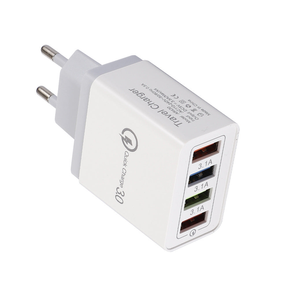 Quick Charge 3.0 USB Wall Charger – 4-Port Fast Charging Adapter for Mobile Phones & Tablets