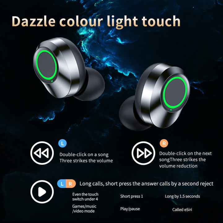 YD03 TWS Wireless Bluetooth Earbuds – In-Ear Headset with Smart Digital Display & Breathing Light