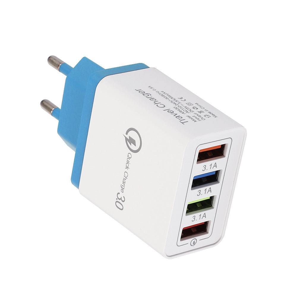 Quick Charge 3.0 USB Wall Charger – 4-Port Fast Charging Adapter for Mobile Phones & Tablets