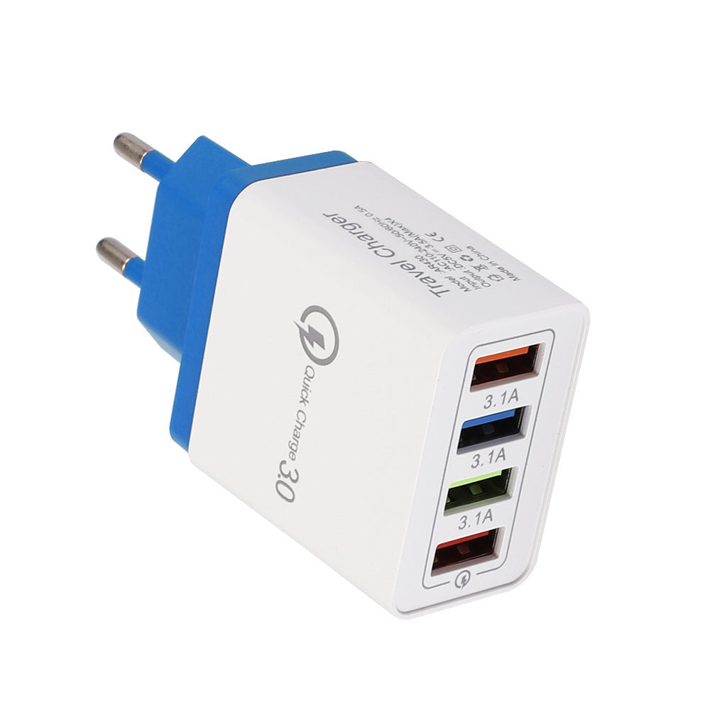Quick Charge 3.0 USB Wall Charger – 4-Port Fast Charging Adapter for Mobile Phones & Tablets