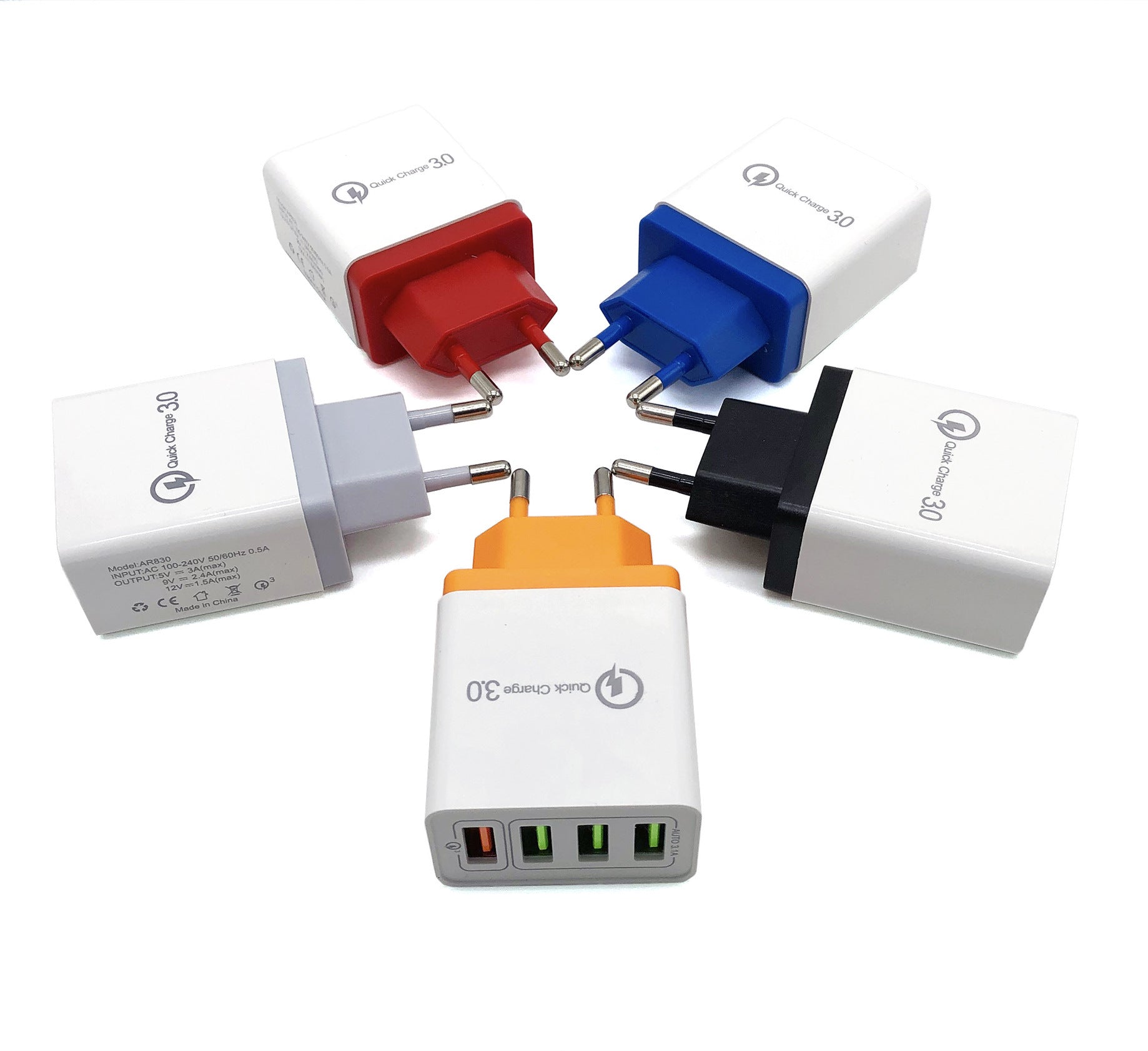 Quick Charge 3.0 USB Wall Charger – 4-Port Fast Charging Adapter for Mobile Phones & Tablets