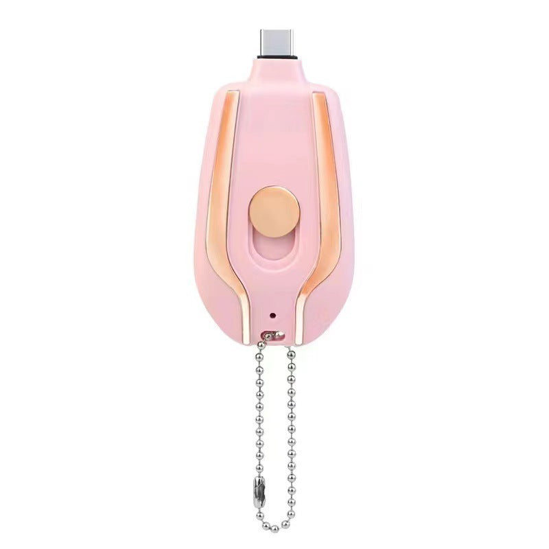 Ultra-Compact 1500mAh Portable Power Bank – Keychain Emergency Charger with Type-C Fast Charging