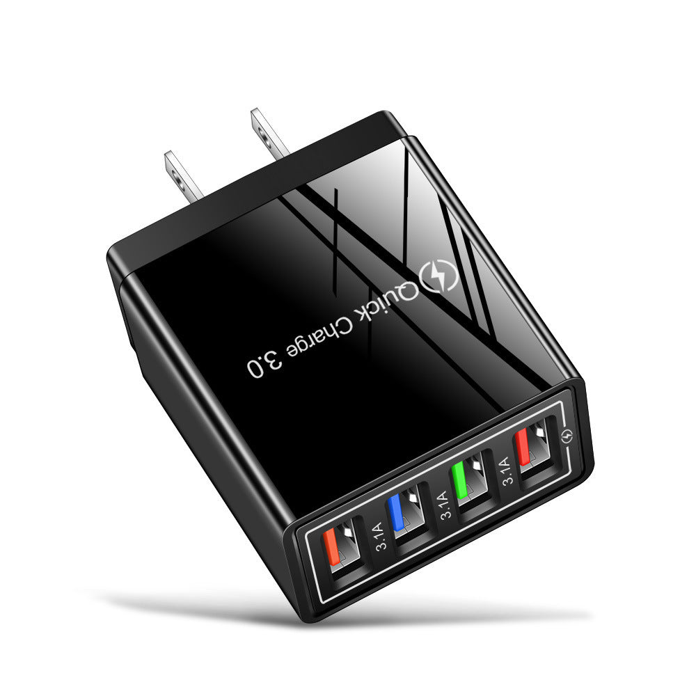 Quick Charge 3.0 USB Wall Charger – 4-Port Fast Charging Adapter for Mobile Phones & Tablets