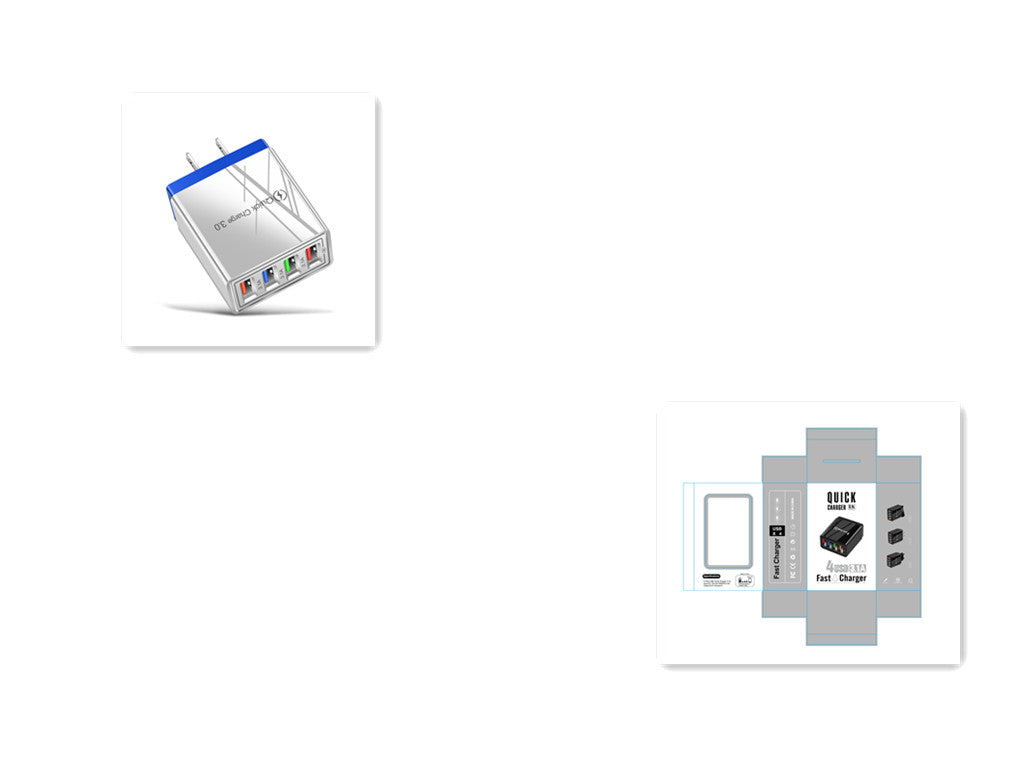 Quick Charge 3.0 USB Wall Charger – 4-Port Fast Charging Adapter for Mobile Phones & Tablets
