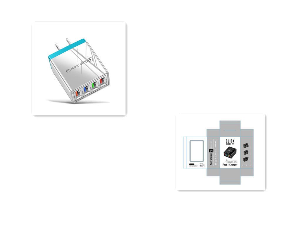Quick Charge 3.0 USB Wall Charger – 4-Port Fast Charging Adapter for Mobile Phones & Tablets