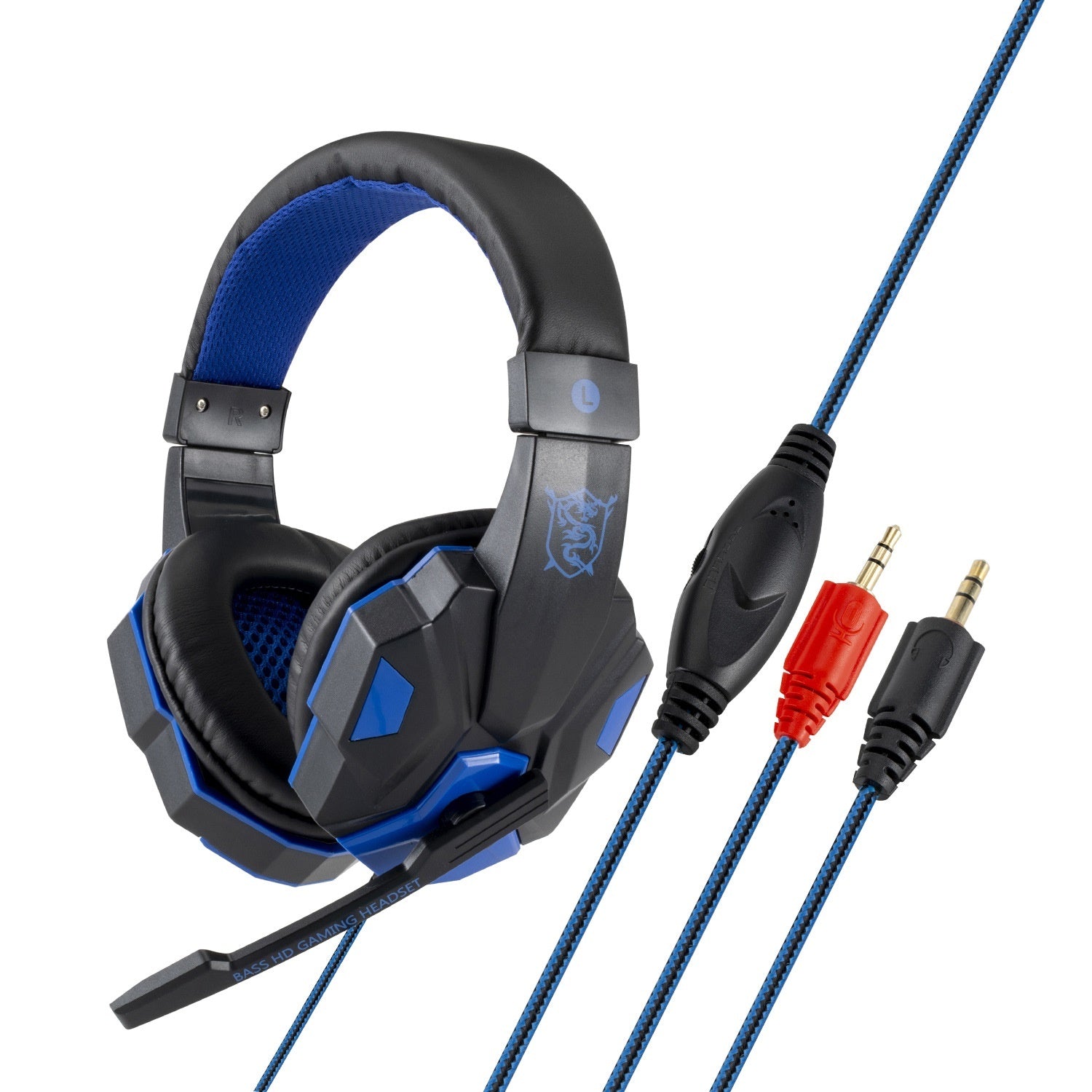 Wired Gaming Headset with Mic & RGB Light – 3.5mm + USB for PC, PS4, Laptop