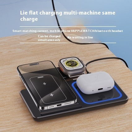 15W 3-in-1 Fast Wireless Charger Stand – Foldable Charging Station for iPhone, iWatch & AirPods