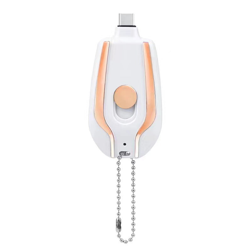 Ultra-Compact 1500mAh Portable Power Bank – Keychain Emergency Charger with Type-C Fast Charging