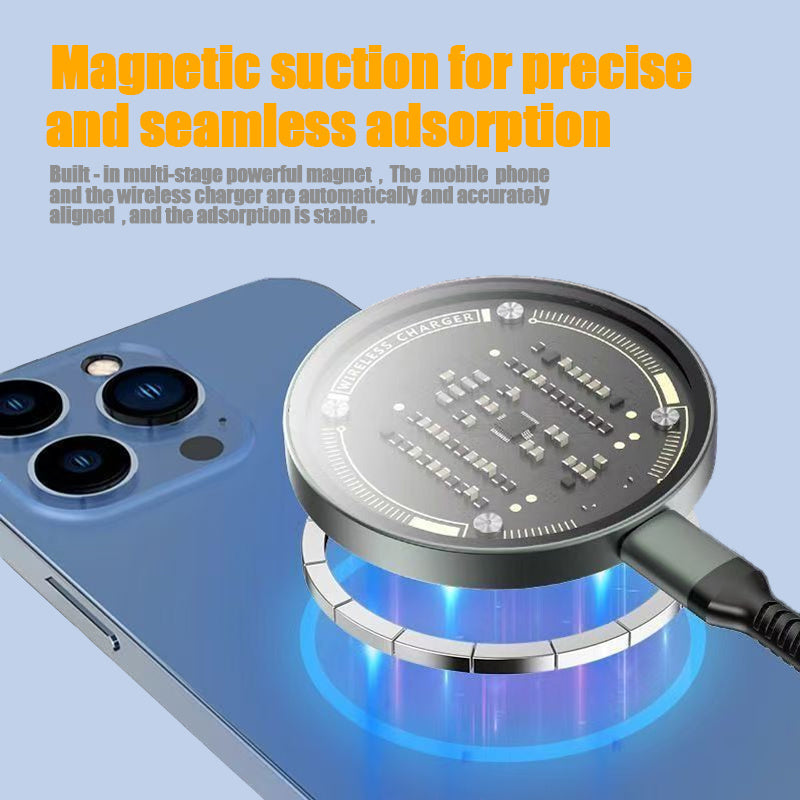 Qi2 15W Magnetic Wireless Charger – Fast Charging for iPhone 12–15/16 Series