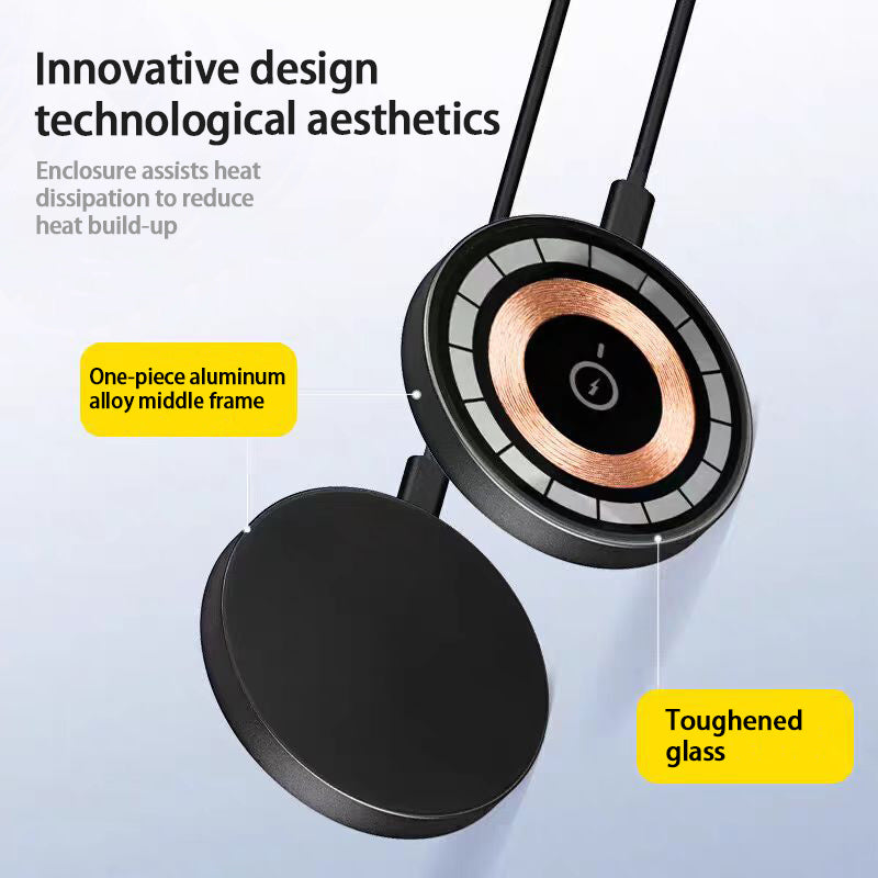 Qi2 15W Magnetic Wireless Charger – Fast Charging for iPhone 12–15/16 Series
