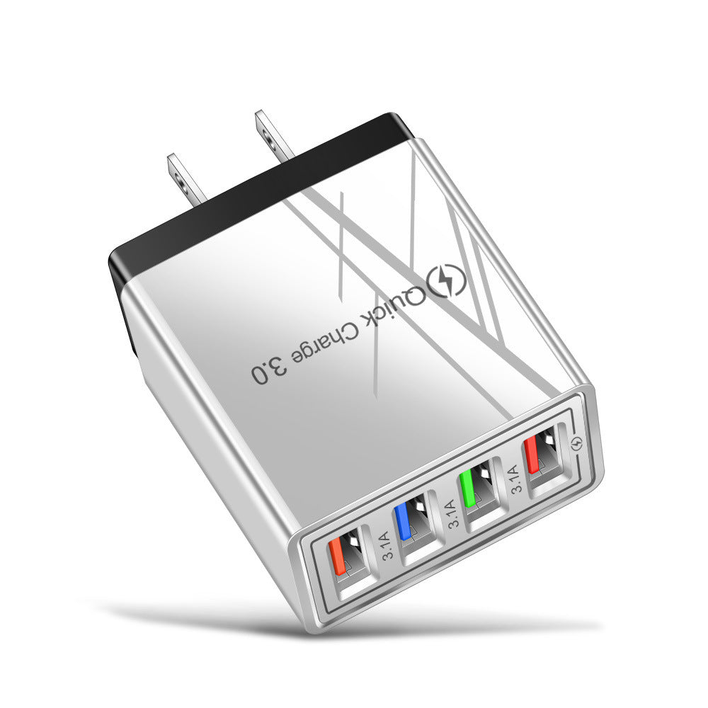 Quick Charge 3.0 USB Wall Charger – 4-Port Fast Charging Adapter for Mobile Phones & Tablets
