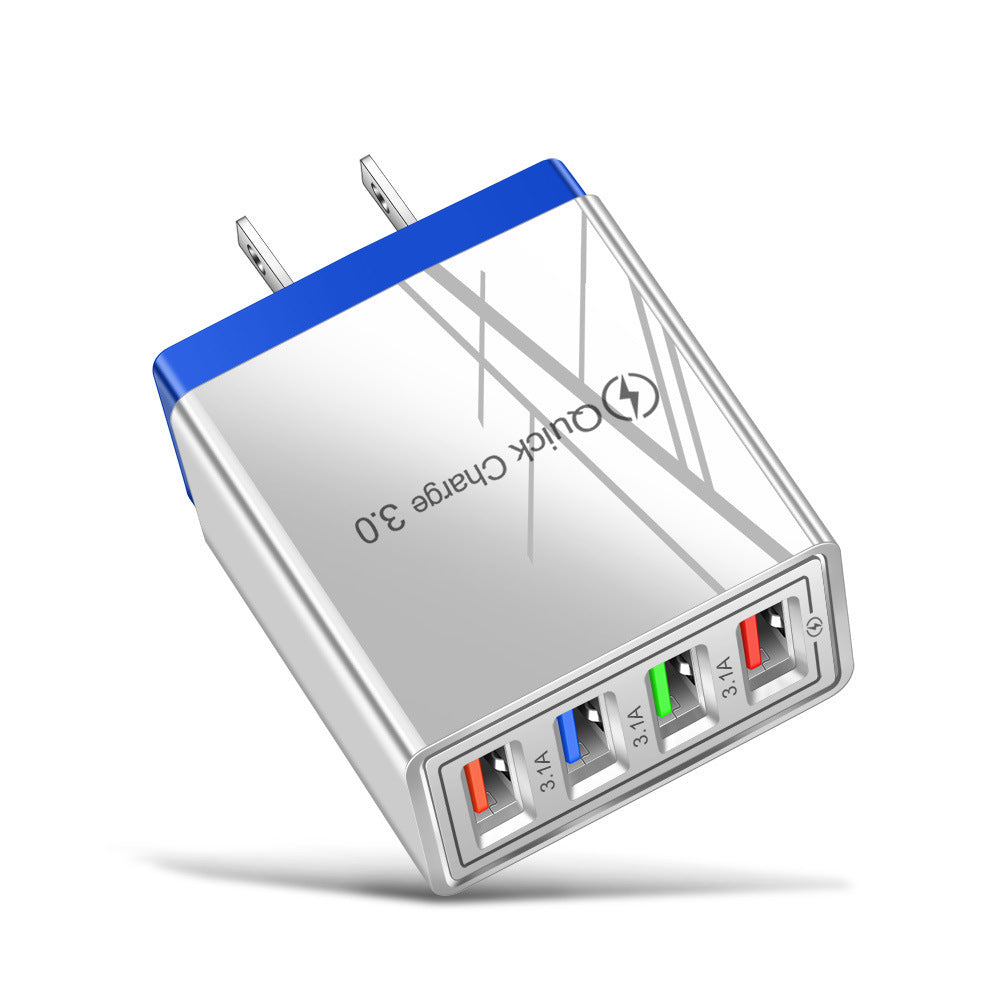 Quick Charge 3.0 USB Wall Charger – 4-Port Fast Charging Adapter for Mobile Phones & Tablets